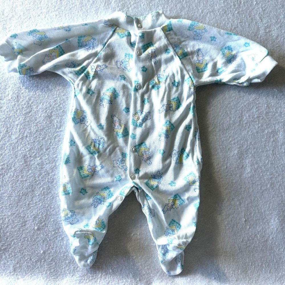 BabyGro Small Newborn 0-3 Months Footed Made USA romper‎ sleep suit Snap - Picture 5 of 8